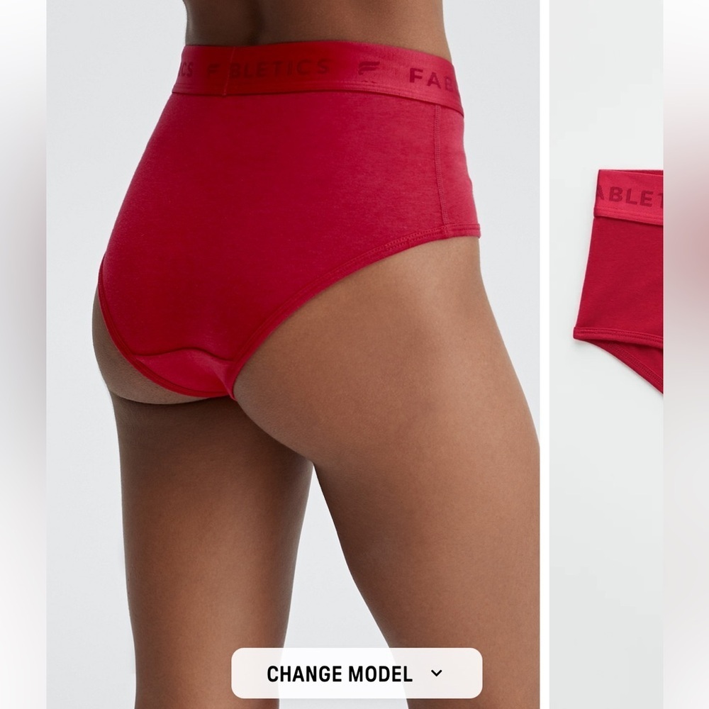 NWOT Fabletics 24/7 High Waisted Brief Red XL